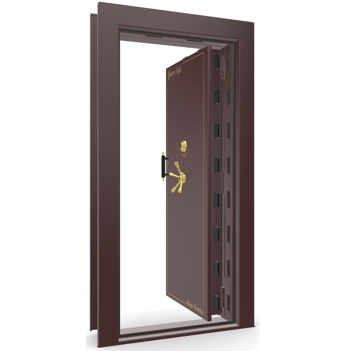 Vault Door Series | In-Swing | Right Hinge | Burgundy Marble | Mechanical Lock - open