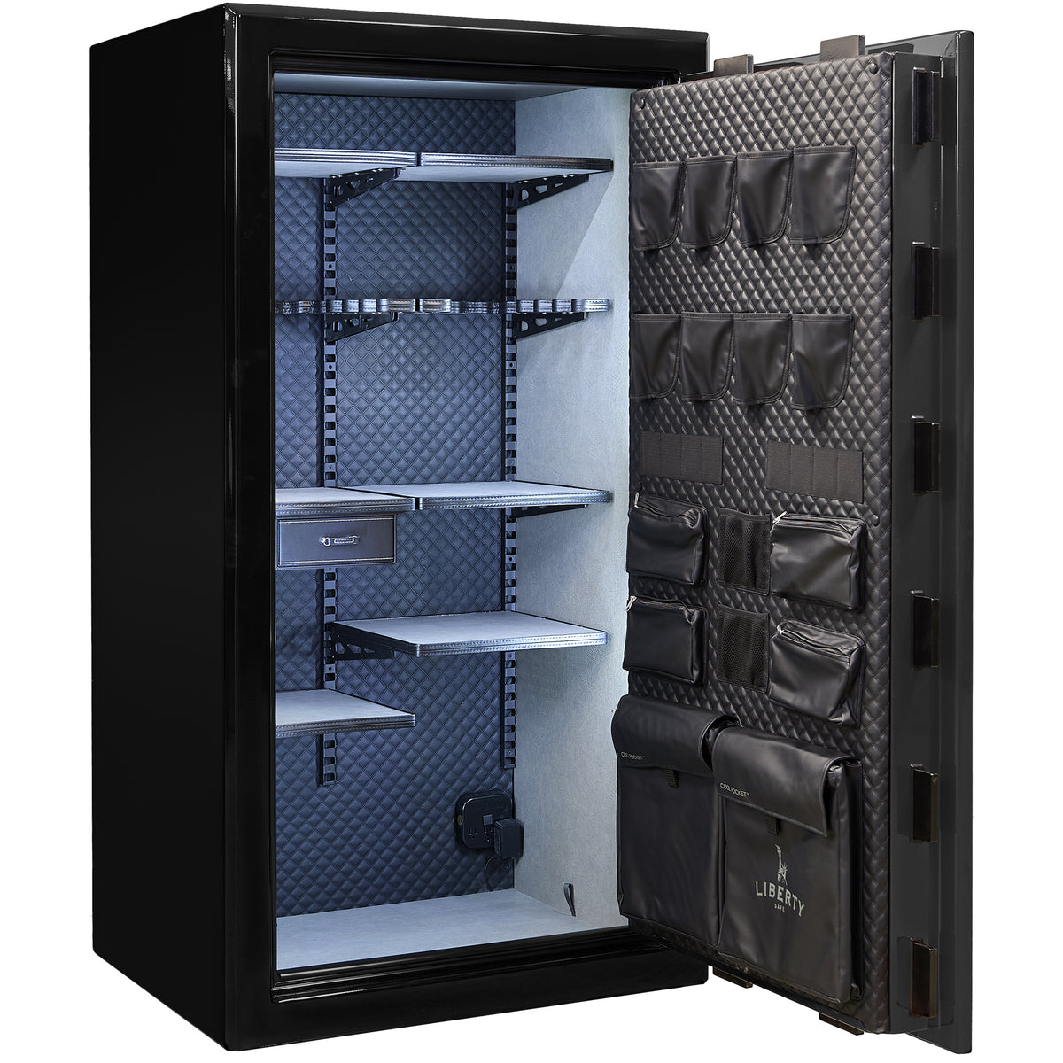 Presidential Series | Level 10 Security | 2.5 Hours Fire Protection | 40 | Dimensions: 66”(H) x 36”(W) x 27.75"(D*) | Gray Charcoal Gloss | Electronic Lock - Open